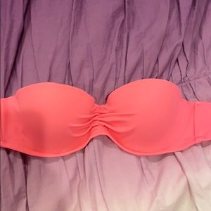 pink strapless bikini top
